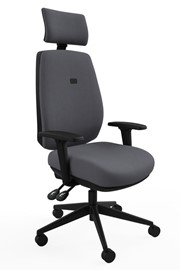 Saturn Ergonomic Deeply Padded Grey Fabric Office Chair