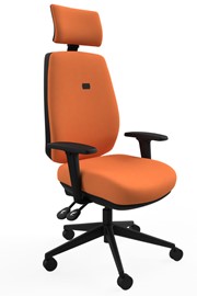 Saturn Ergonomic Deeply Padded Orange Fabric Office Chair