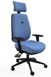 Saturn Ergonomic Deeply Padded Blue Fabric Office Chair