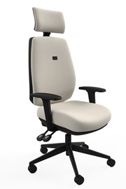 Saturn Ergonomic Deeply Padded Cream Fabric Office Chair