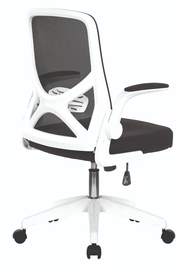 white arm desk chair