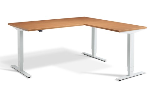 Advance Corner Height Adjustable Desk - 1800mm x 1600mm Beech White 