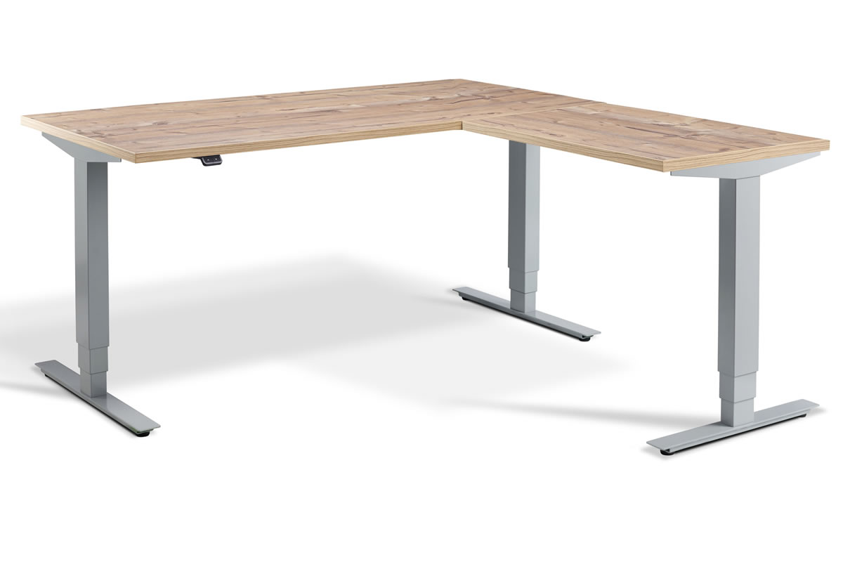 View Corner Height Adjustable Standing Home Office Study Desk Triple Motor System 8 Top Colours 2 Sizes Available 3 Leg Frame Finishes Advance information