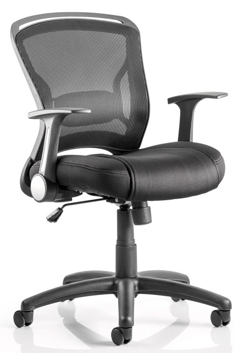 View Executive Mesh Back Office Chair Fabric Seat Folding Arm Zeus information