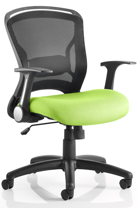 View Zeus Executive Black Mesh Office Chair Citrus Green Seat information