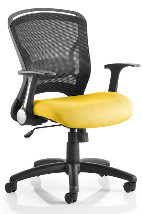 View Zeus Executive Black Mesh Office Chair Yellow Seat information