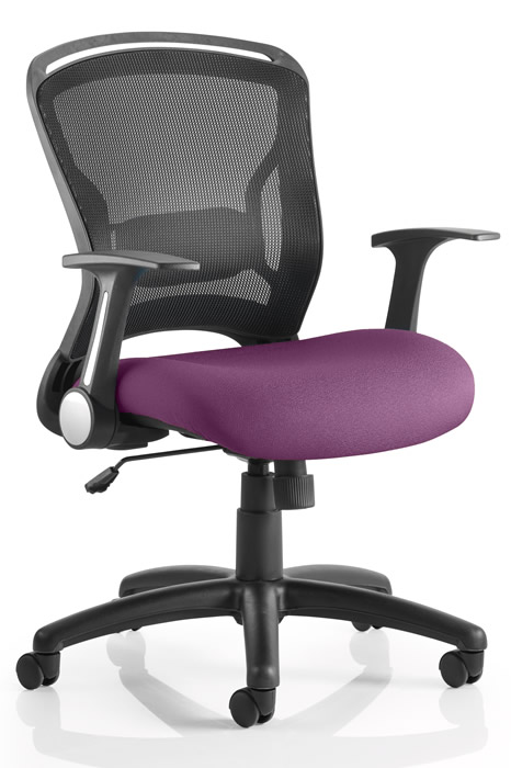 View Zeus Executive Black Mesh Office Chair Purple Seat information
