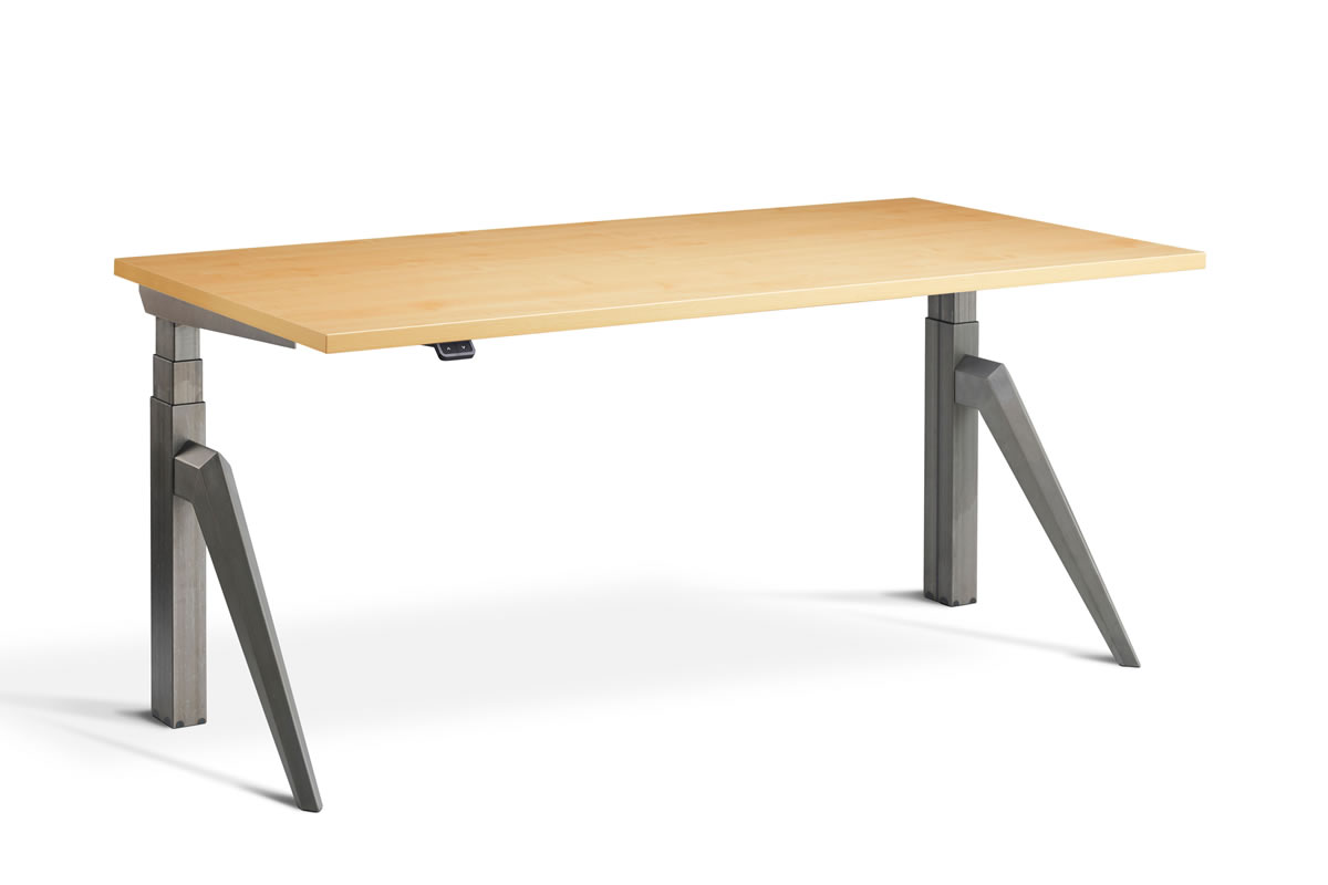 View Standing Height Adjustable Desk 1600mm x 700mm Oak Five information