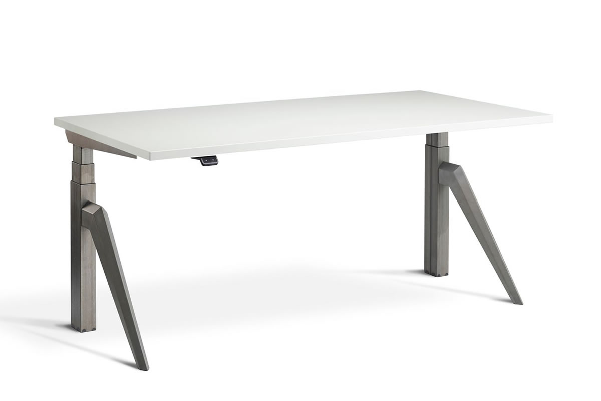 View Standing Height Adjustable Desk 1400mm x 700mm White Five information