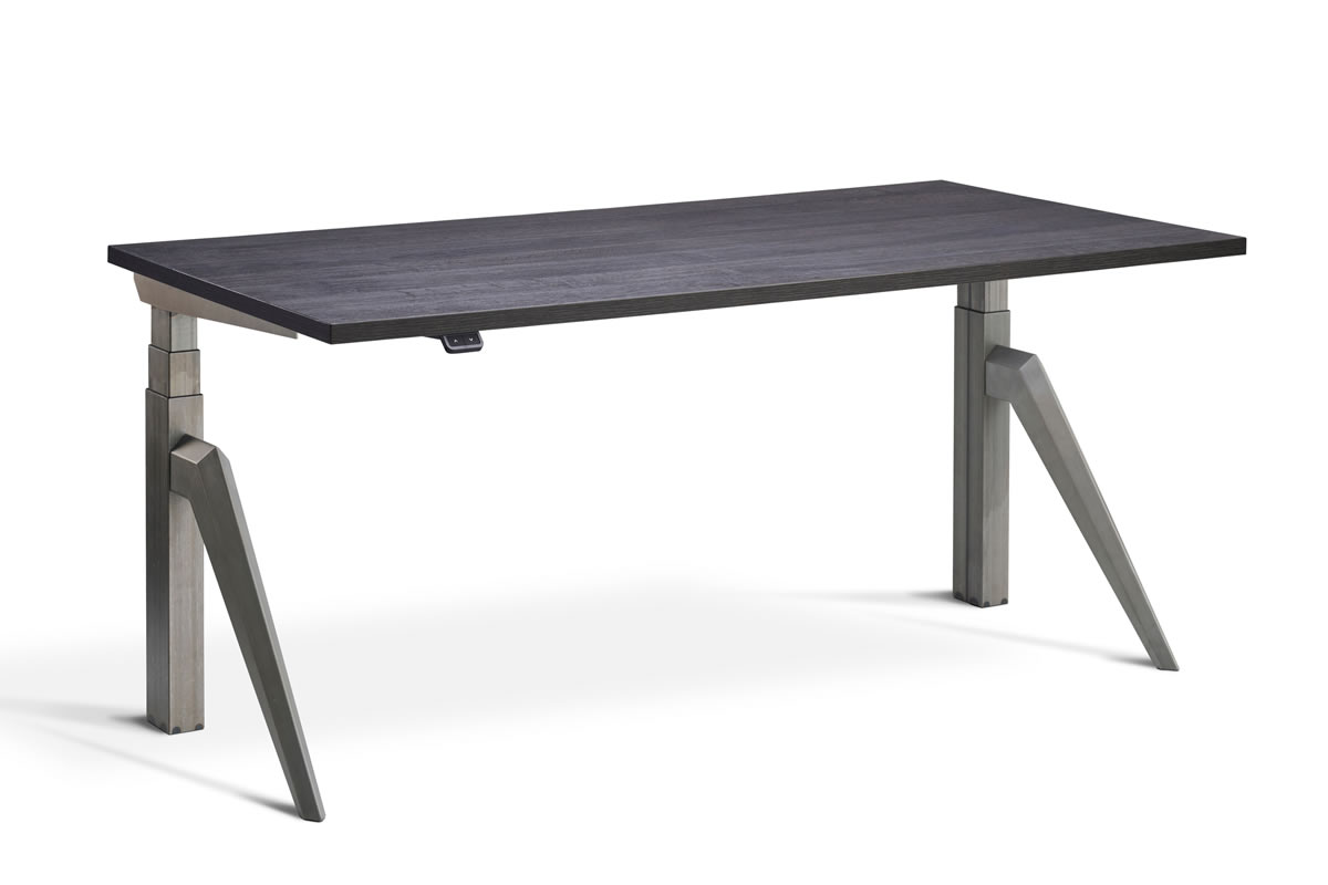 View Standing Height Adjustable Desk 1600mm x 700mm Anthracite Sherman Oak Five information