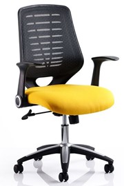 Yellow Olympia Operator Chair With Black Mesh Back