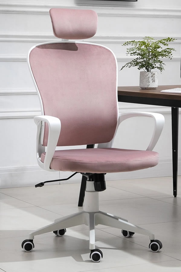 High back deals pink office chair