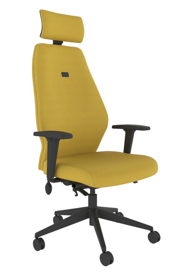 View Yellow Ergonomic Fabric Office Chair Independent Back Seat Adjustment 5 Year Guarantee Body Weight Mechanism Positive Posture information