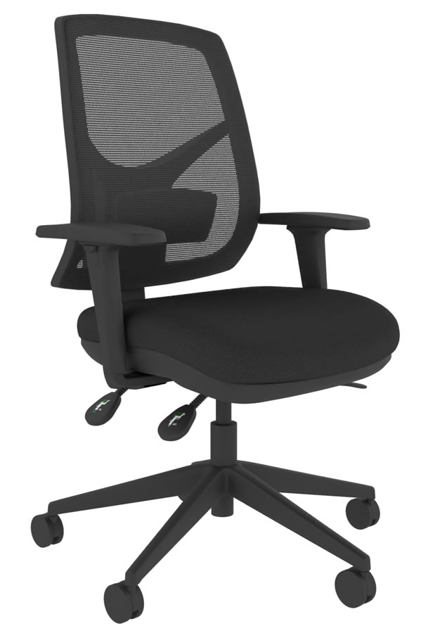 View Black Dulce Ergonomic Mesh Best Office Desk Computer Chair Seat Slide Height Adjustment Lumbar Backpain Support Adjustable Arms information