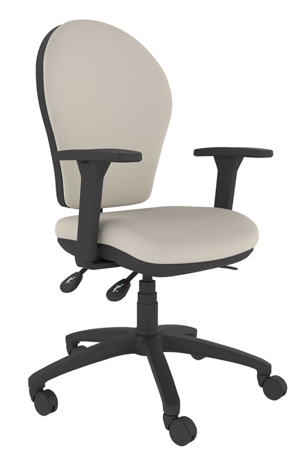 View Cream Fabric MultiFunctional Task Office Chair Seat Slide Height Adjustable Backrest Ergo Stretch information