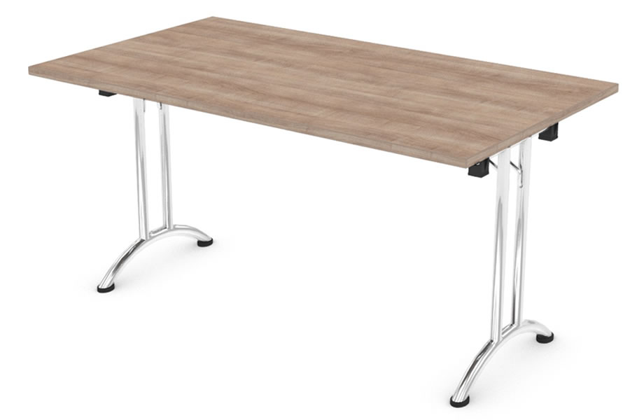 View Birch 1400mm Folding Rectangular Table With Chrome Steel Frame Thames information