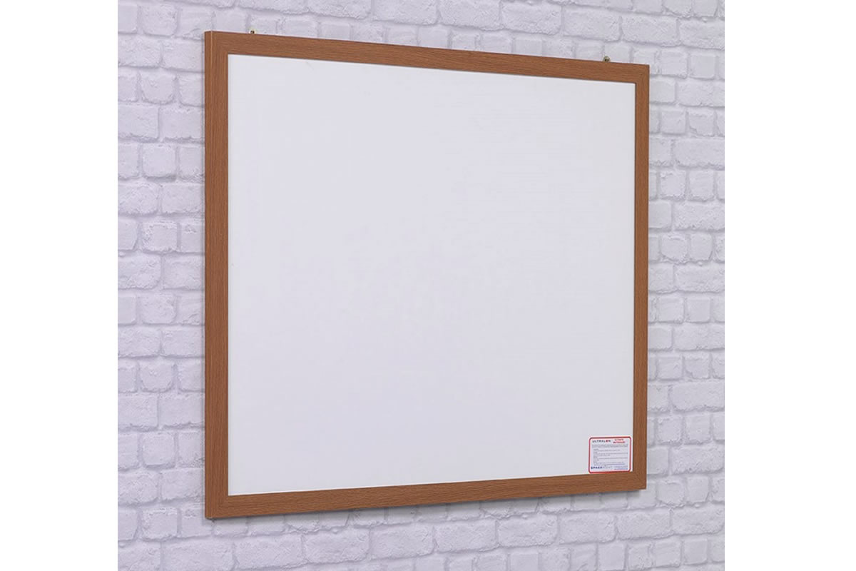View Wall Mounted Wooden Framed White Board Eco Friendly Timber Traditional Dry Wipe Notice Board Surface 1200mm x 1200mm Wall Fittings Included information