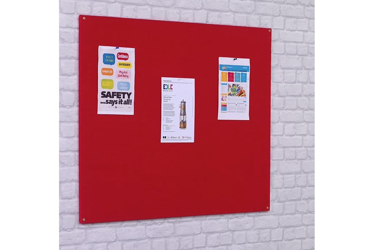 View Red Fabric Unframed Noticeboard 2400 x 1200mm Suitable For Schools Offices Pinboard Can Be Butted Together Wall Fixings Included information