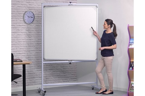 Mobile Pivot Whiteboard - W900 x H1200mm Non-Magnetic 