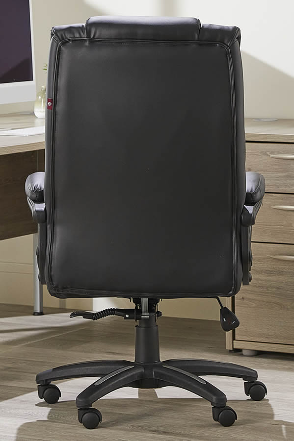 Black High Black Leather Executive Office Chair Deeply Padded