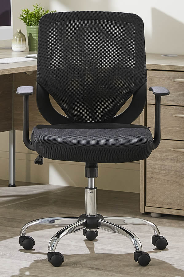 Black Mesh Home Office Computer Chair Breathable Mesh Back Endo