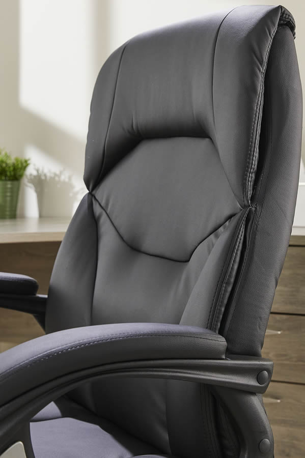 Black High Back Executive Leather Office Chair Seat Height