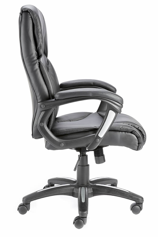 Black High Back Executive Leather Office Chair Seat Height