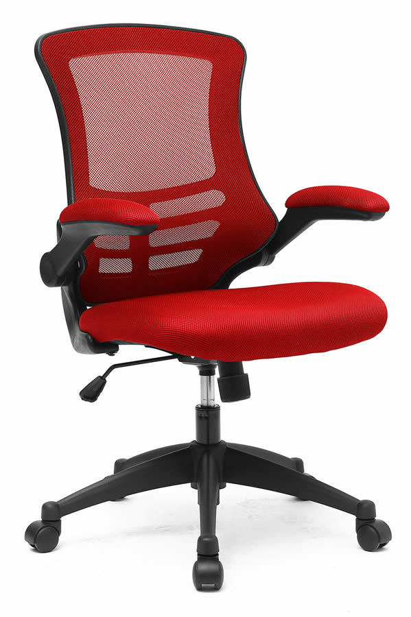 View Red Mesh Ergonomic Student Home Office Computer Chair FlipUp Arms Suits Home Office High Backrest Padded Comfortable Seat Alabama information