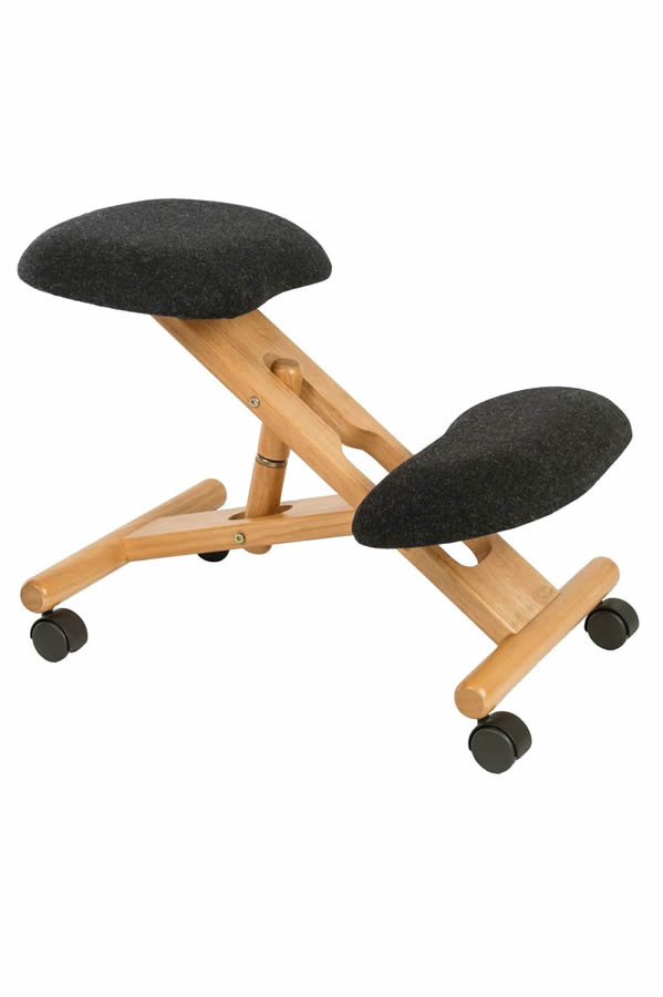 View Wooden Ergonomic Posture Kneeling Chair MultiAdjustable Position Deeply Padded Comfort Robust Hardwood Frame Easy Glide Wheels information