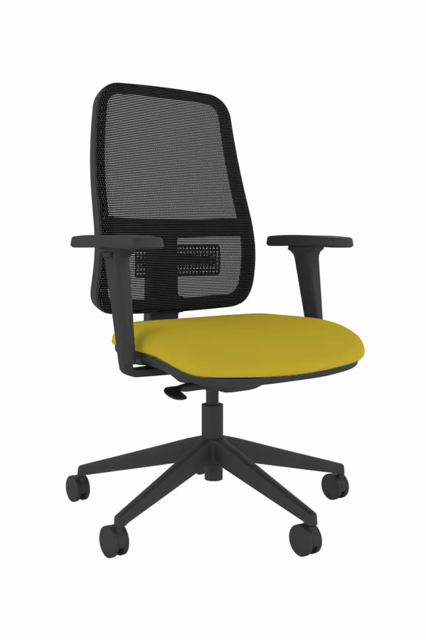 View Yellow Mesh High Back Ergonomic Heavy Duty Home Office Chair Height Adjustable Back Seat Arms Adjustable Lumber Support Sammie information