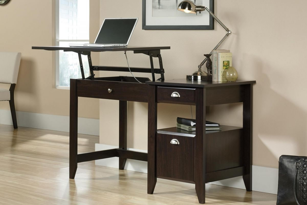 Standing desk with deals storage