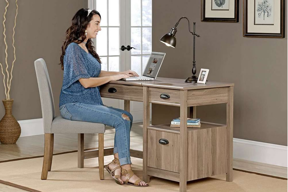 Sit stand desk with shop drawers