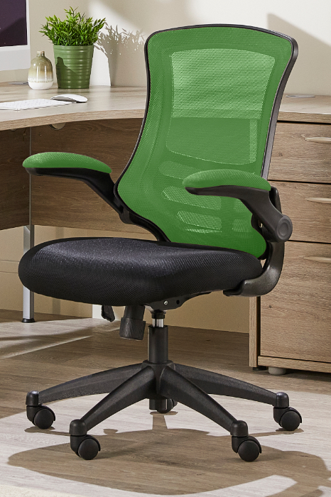 View Green Mesh Ergonomic Student Home Office Computer Chair FlipUp Arms Suits Home Office High Backrest Padded Comfortable Seat Luna information