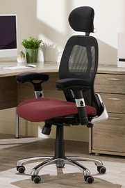 Cobhamly Mesh Office Chair - Black/Burgundy 