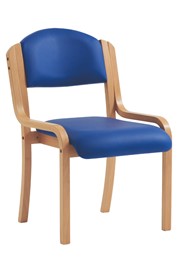 Tahara Blue Vinyl Stackable Visitor Chair Without Arms