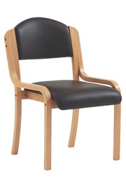 Tahara Black Vinyl Stackable Visitor Chair Without Arms