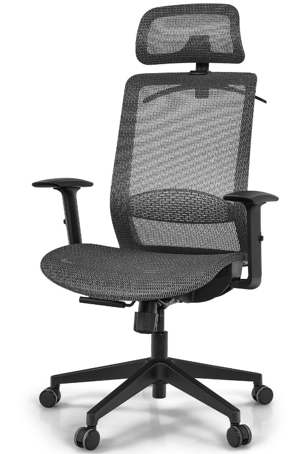 View Belleville Ergonomic Grey Mesh Back Office Chair Height Adjustable Lumber Breathable Mesh Backrest Seat Seat Height Adjustment information