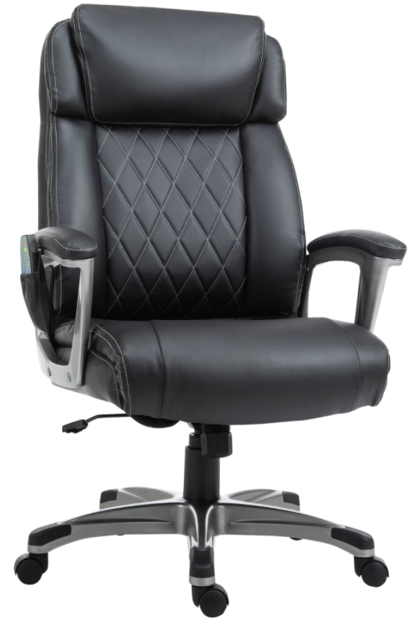 View Leather Executive Home Office Massage Chair Deeply Padded Seat Back Single Lever Height Back Recline Mechanism Supports 136kg Motley information