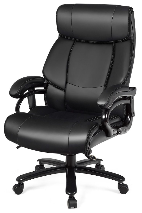 View HeavyDuty Leather Executive Home Office Massage Chair Deeply Padded Seat Back Arms Height Back Recline Supports 180kg Lethbridge information