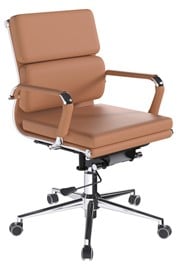 Avanti Tan Medium Back Chrome Office Chair