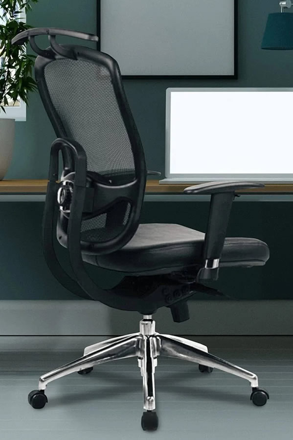 View High Back Executive Managers Home Office Computer Desk Chair Breathable Reclining Mesh Backrest With Attached Coat Hanger Seat Height Adjustment information