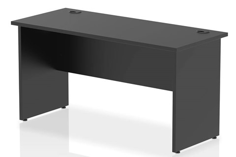 Optima Black Rectangular Panel End Desk - 1400mm 600mm 