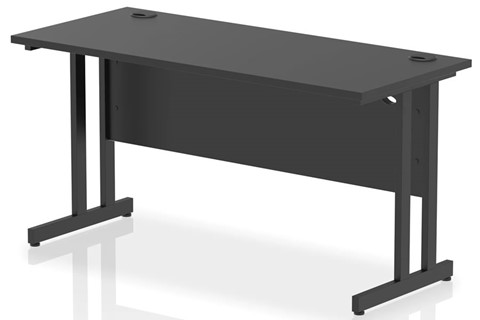 Optima Black Rectangular Cantilever Desk - 1400mm 600mm Black 