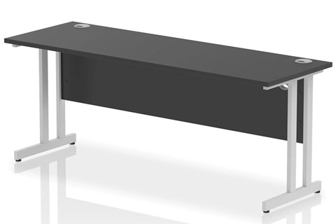 Optima Black Rectangular Cantilever Desk - 1800mm 600mm Silver 