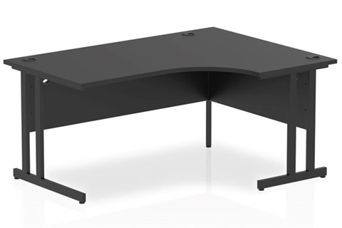 Optima Black 180cm Right-Handed Black Leg Cantilever Crescent Desk