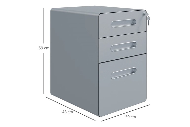 Bletchley Steel 3 Drawer Mobile Pedestal