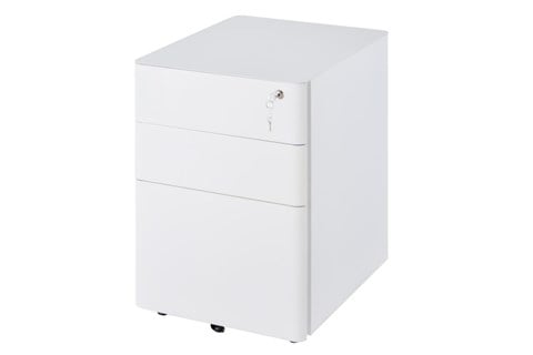 Brackley 3 Drawer White Mobile Pedestal