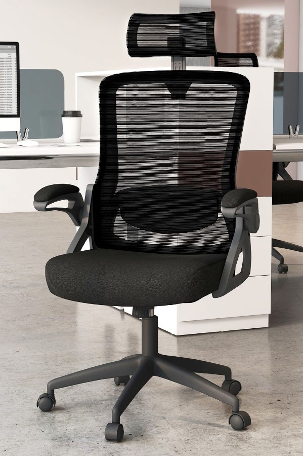 Colton Heavy-duty Ergonomic Mesh Office Chair With Folding Arms