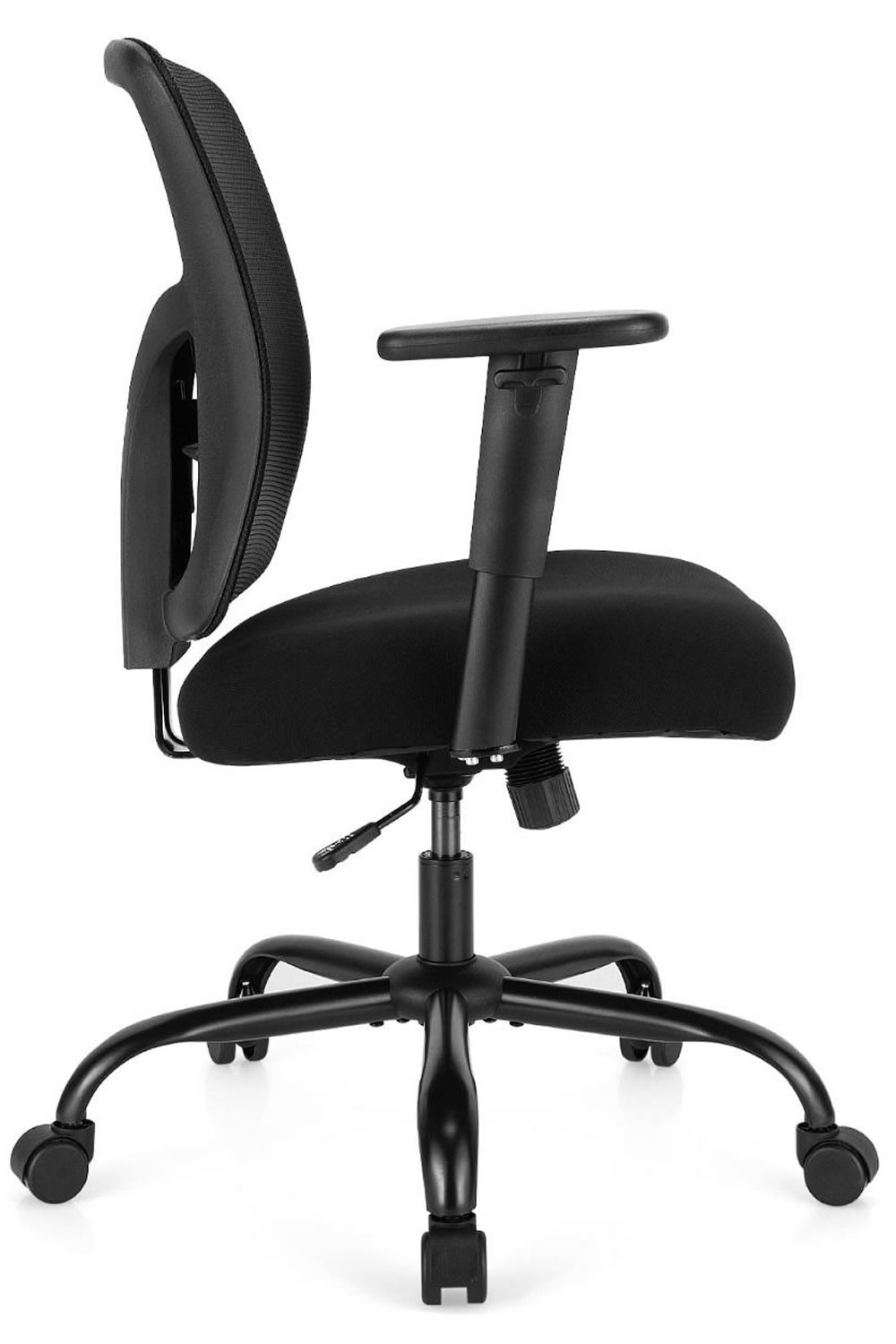 Rosa Black Heavy-Duty Mesh Office Chair With Lumbar Support