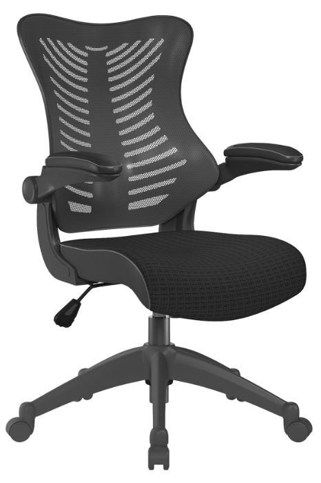 View Black Mesh Executive High Back Office Chair Height Adjustable Fold Away Arm Breathable Mesh Backrest Reclining Back Height Adjusting Dakota information